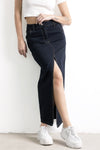 Falda Midi Jean Indigo Azul