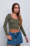 Lili Longsleeve Top Verde Hoja