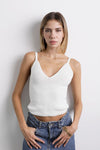 Luna Knit Top  Blanco