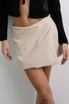 Short Falda Cuerina Beige