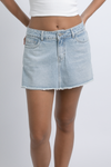 Short Falda Mica Lavado Celeste