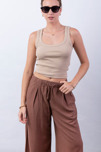 Pantalón de Lino brown