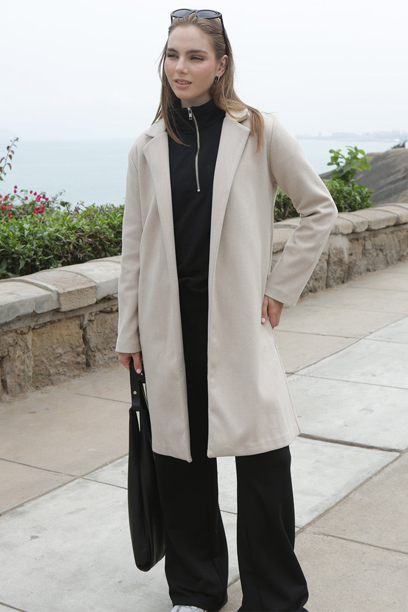 Abrigo Maxi Paño Beige