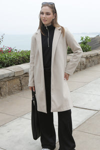 Abrigo Maxi Paño Beige