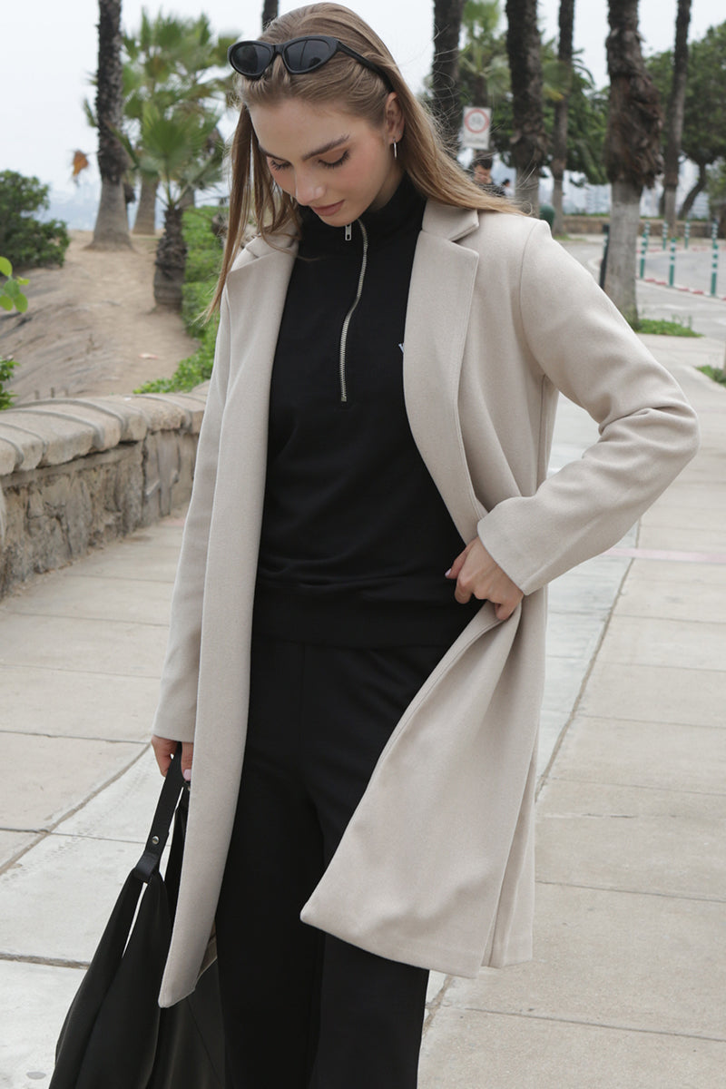 Abrigo Maxi Paño Beige