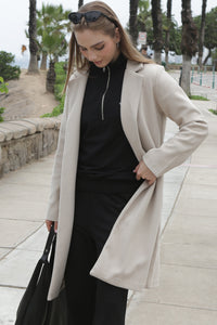 Abrigo Maxi Paño Beige