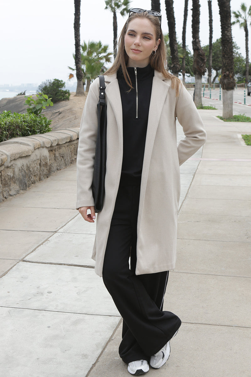Abrigo Maxi Paño Beige